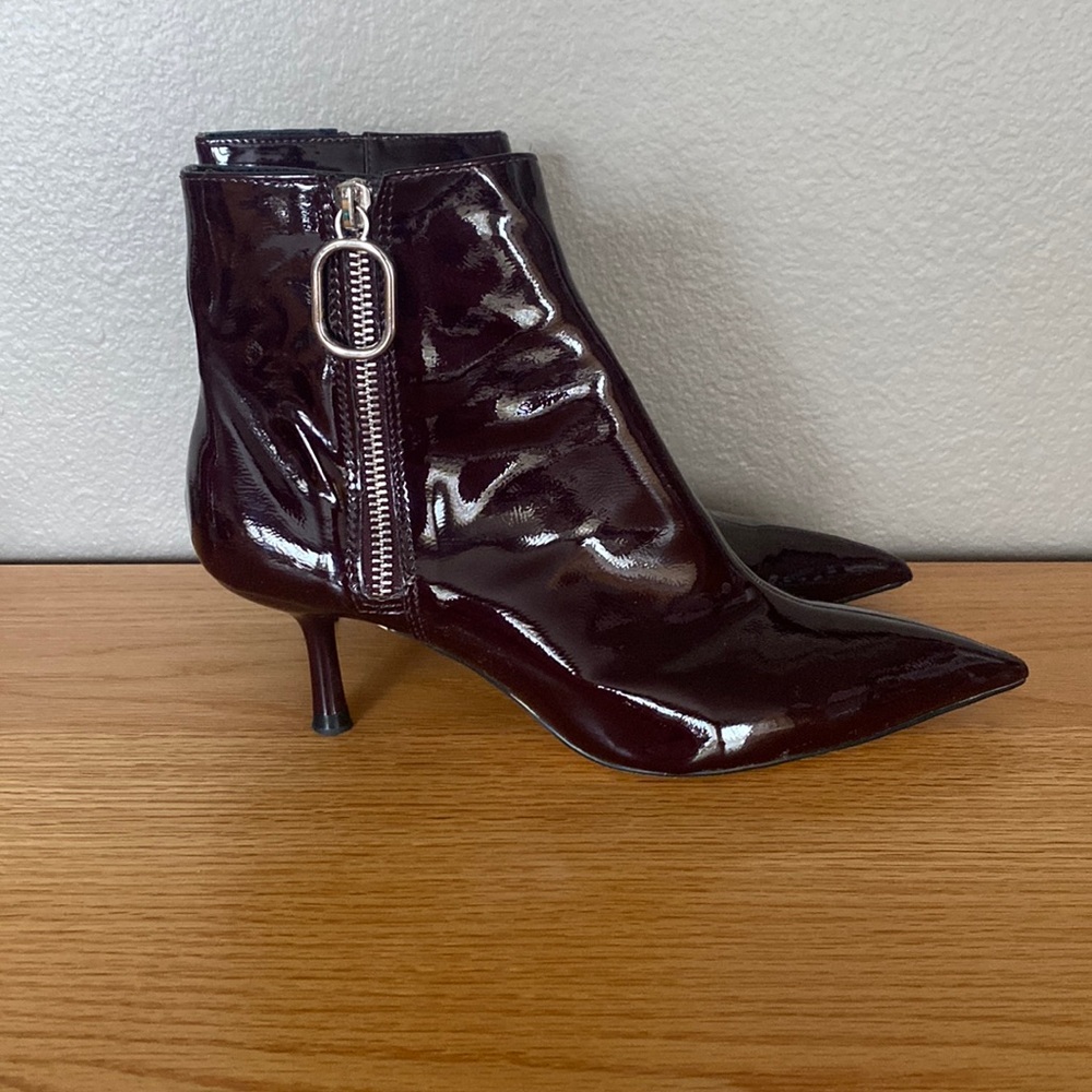 Zara burgundy patent boots 39